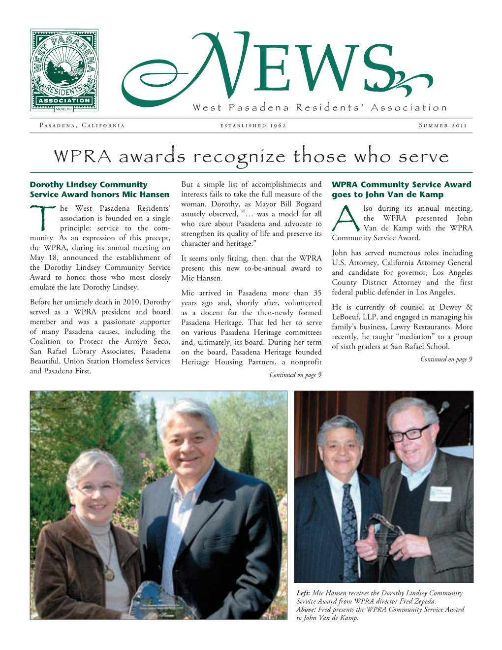 WPRA Awards Recognize Those Who Serve