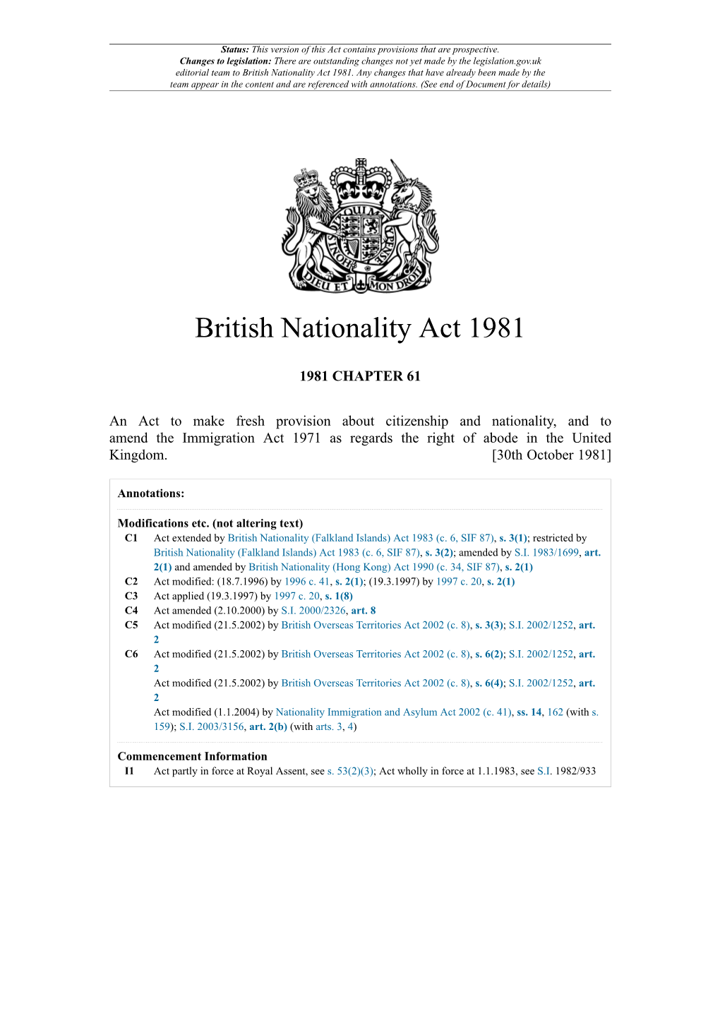 British Nationality Act 1981