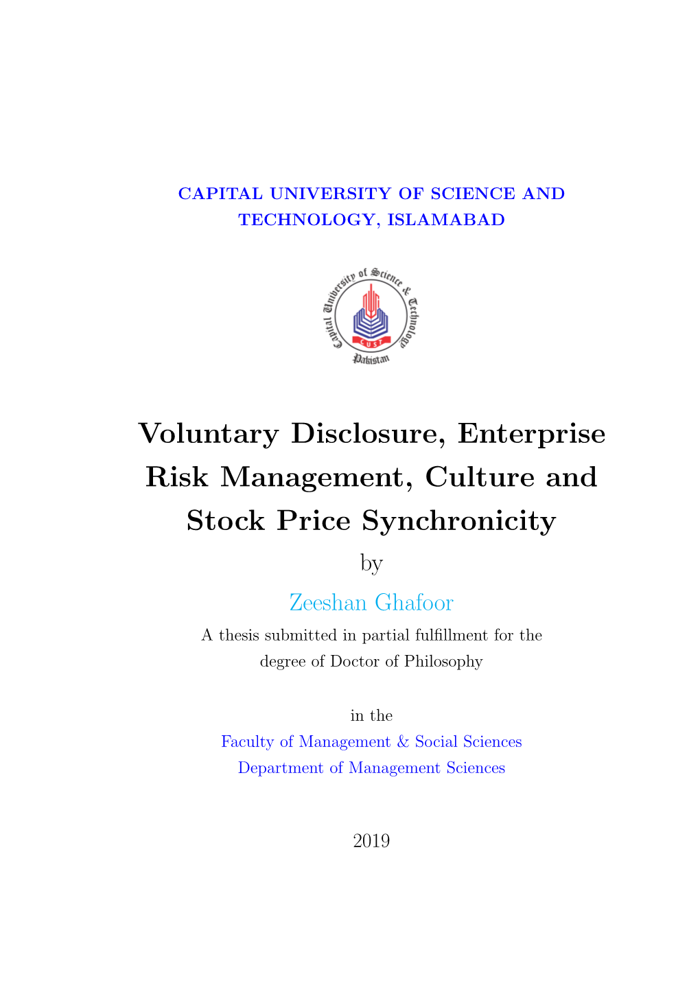 Voluntary Disclosure, Enterprise Risk Management, Culture and Stock Price Synchronicity