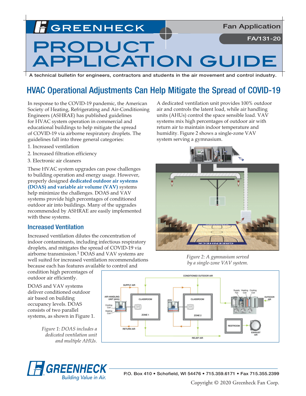 HVAC Operational Adjustments Can Help Mitigate the Spread of COVID-19