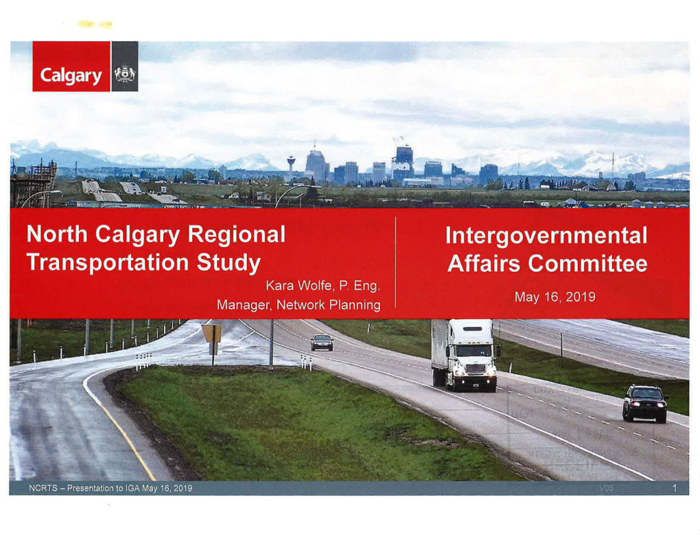 North Calgary Regional Transportation Study for Information
