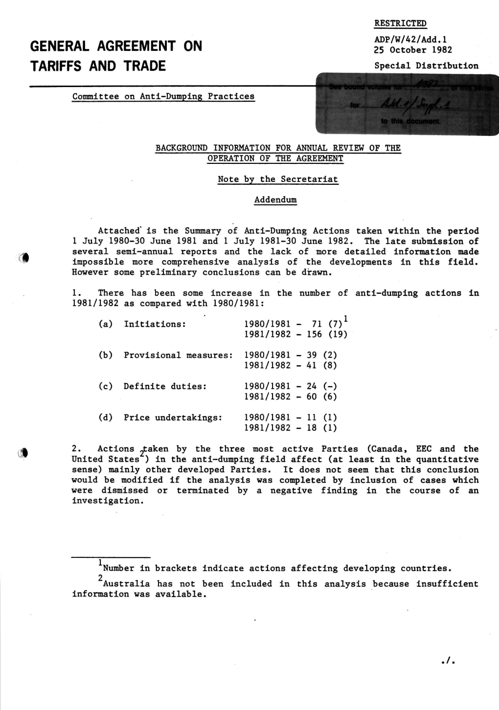 General Agreement on Tariffs and Trade