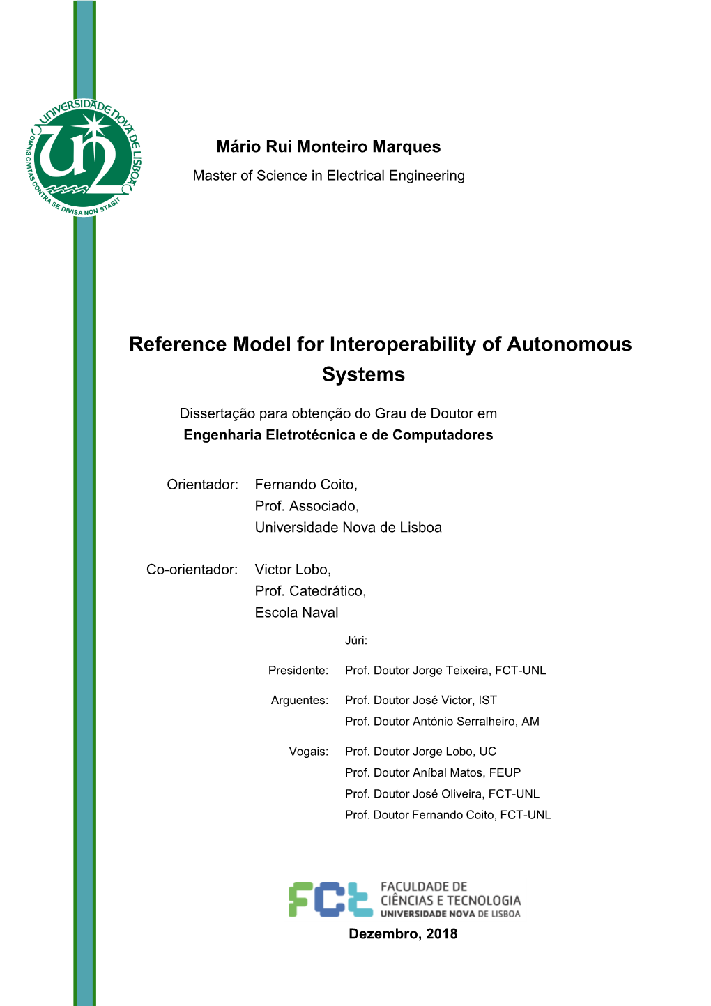 Reference Model for Interoperability of Autonomous Systems