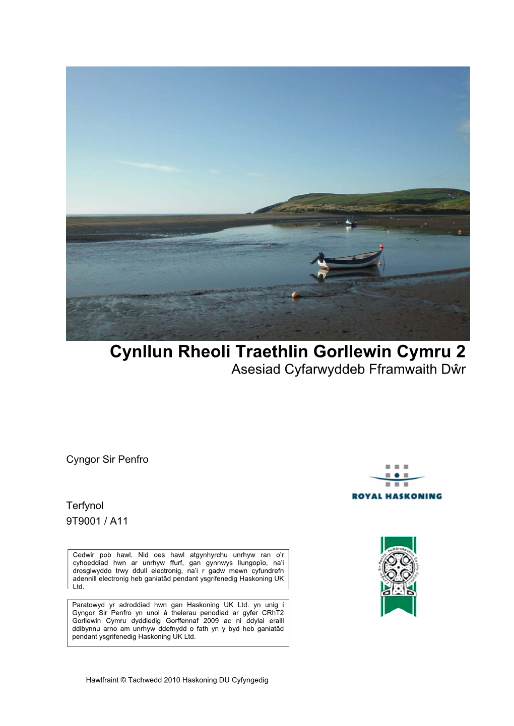 Cynllun Rheoli Traethlin Gorllewin Cymru 2 Asesiad Cyfarwyddeb Fframwaith Dŵr