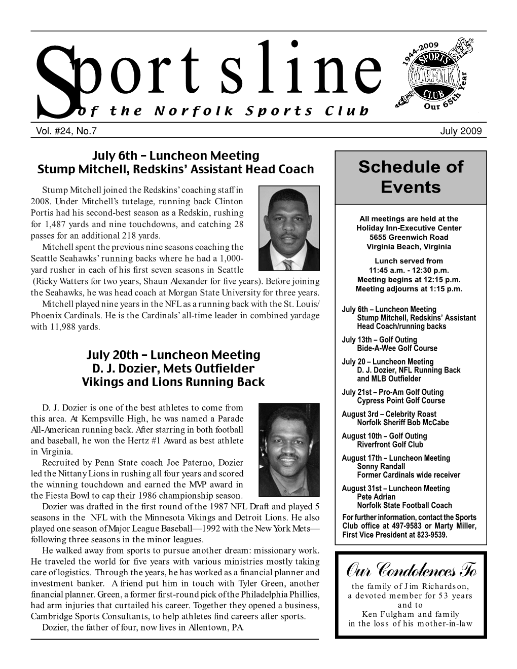 Sportsline & 2009 Jamboree GRATULATIONS to Past President Tommy Gale