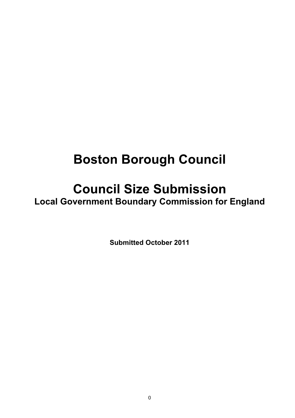 Boston Borough Council Council Size Submission