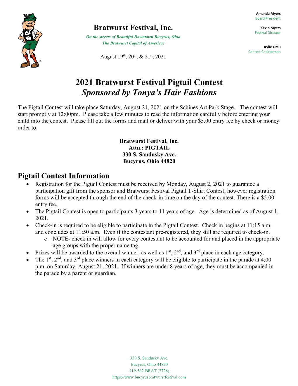 Download the Pigtail Contest Entry Form