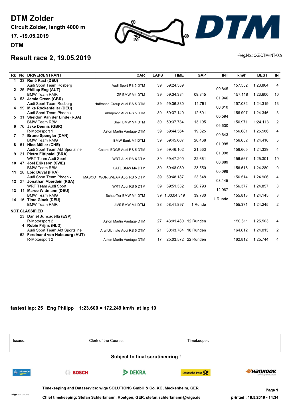 DTM Zolder Circuit Zolder, Length 4000 M 17