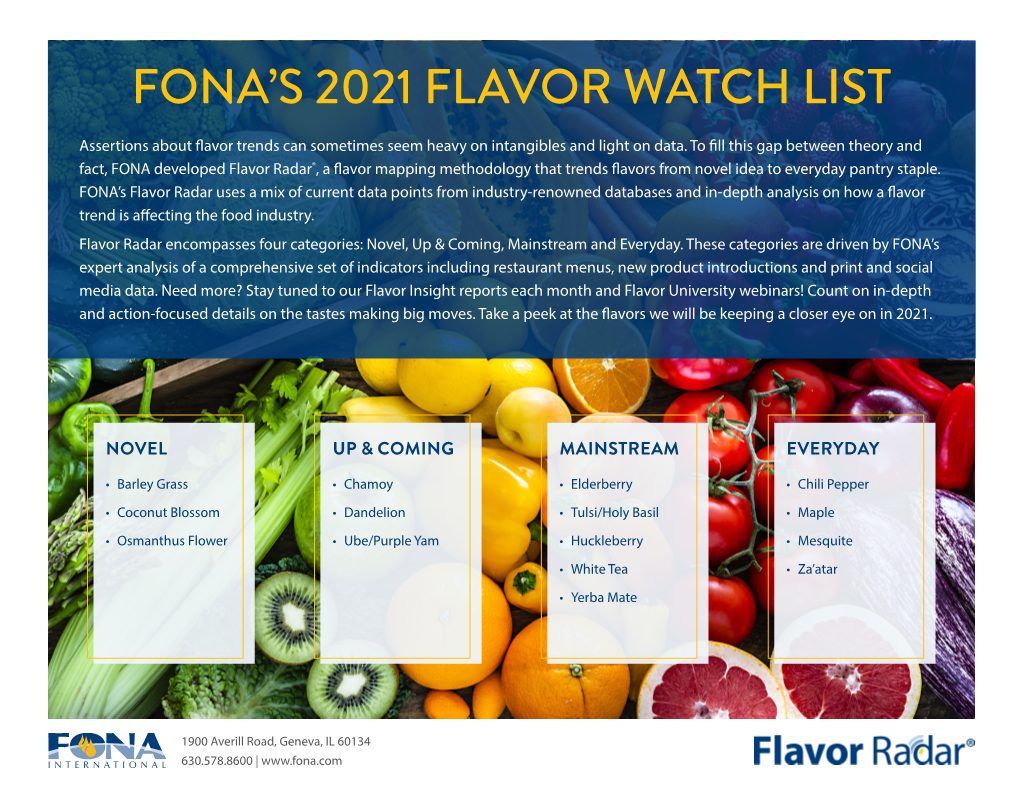 Fona's 2021 Flavor Watch List