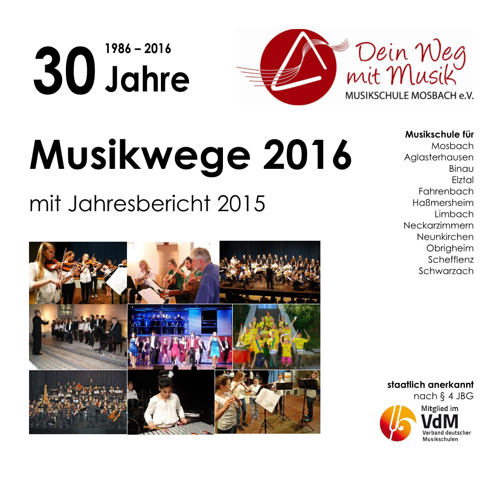 Musikwege 2016 Binau Elztal Fahrenbach Haßmersheim Mit Jahresbericht 2015 Limbach Neckarzimmern Neunkirchen Obrigheim Schefflenz Schwarzach