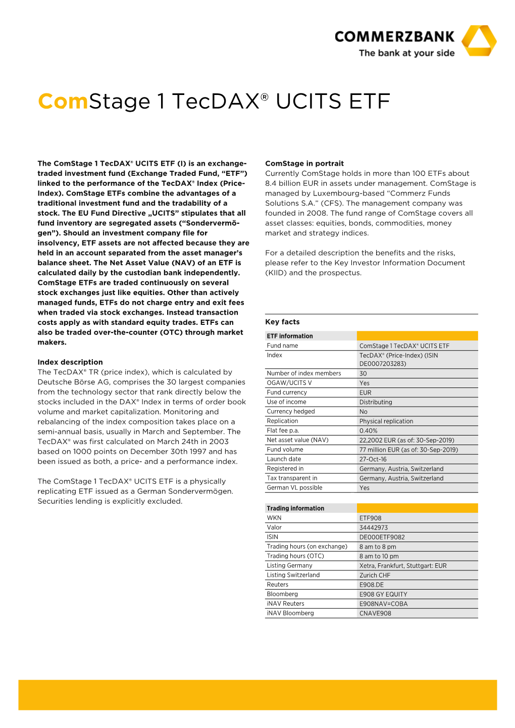 Comstage 1 Tecdax® UCITS ETF