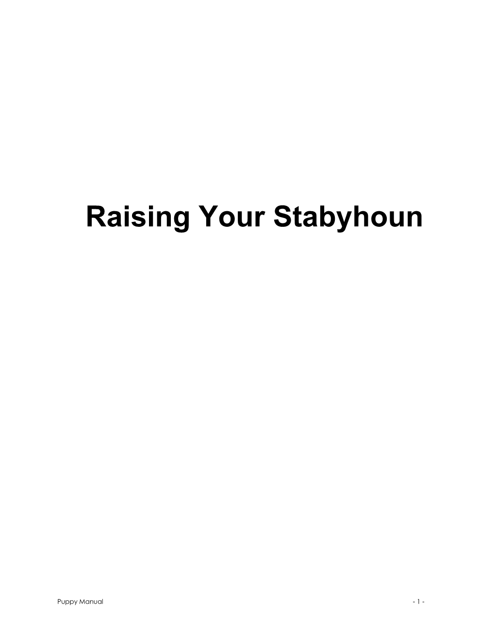 Raising Your Stabyhoun