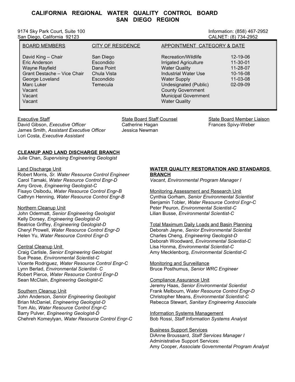 California Regional Water Quality Control Board s52