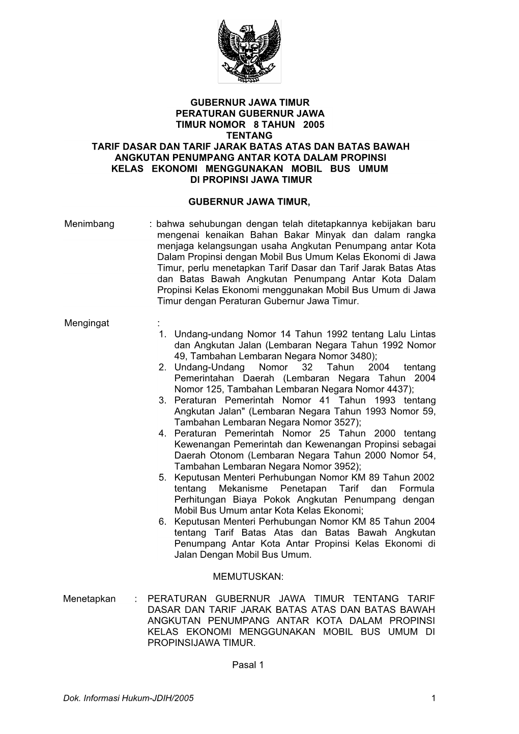 Gubernur Jawa Timur Peraturan Gubernur Jawa