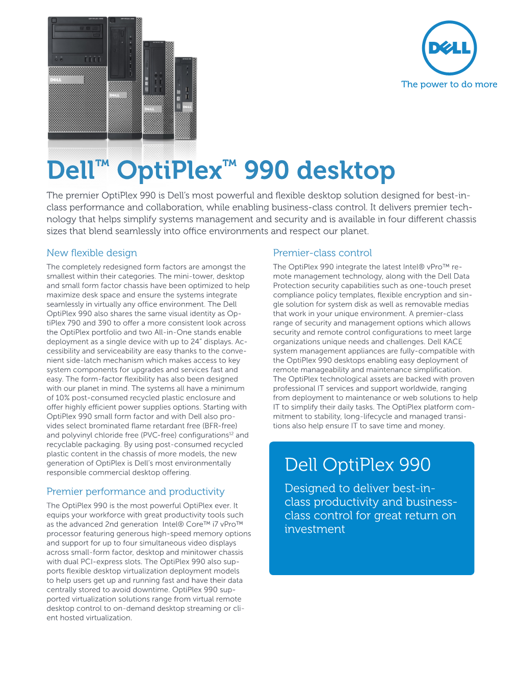 Dell™ Optiplex™ 990 Desktop