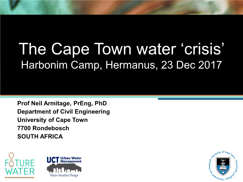 The Cape Town Water 'Crisis'