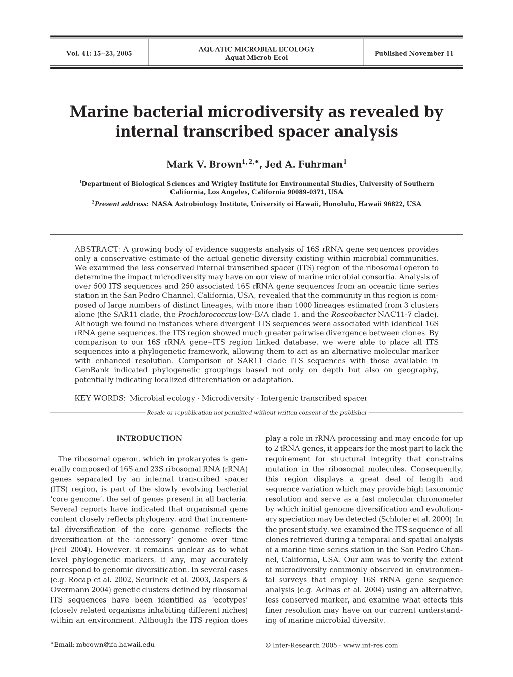 Aquatic Microbial Ecology 41:15