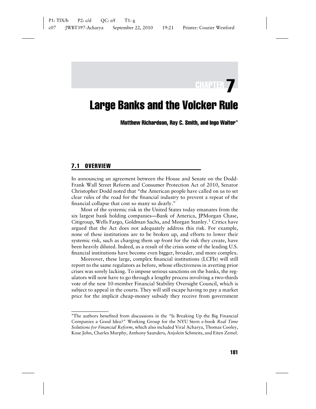 Large Banks and the Volcker Rule