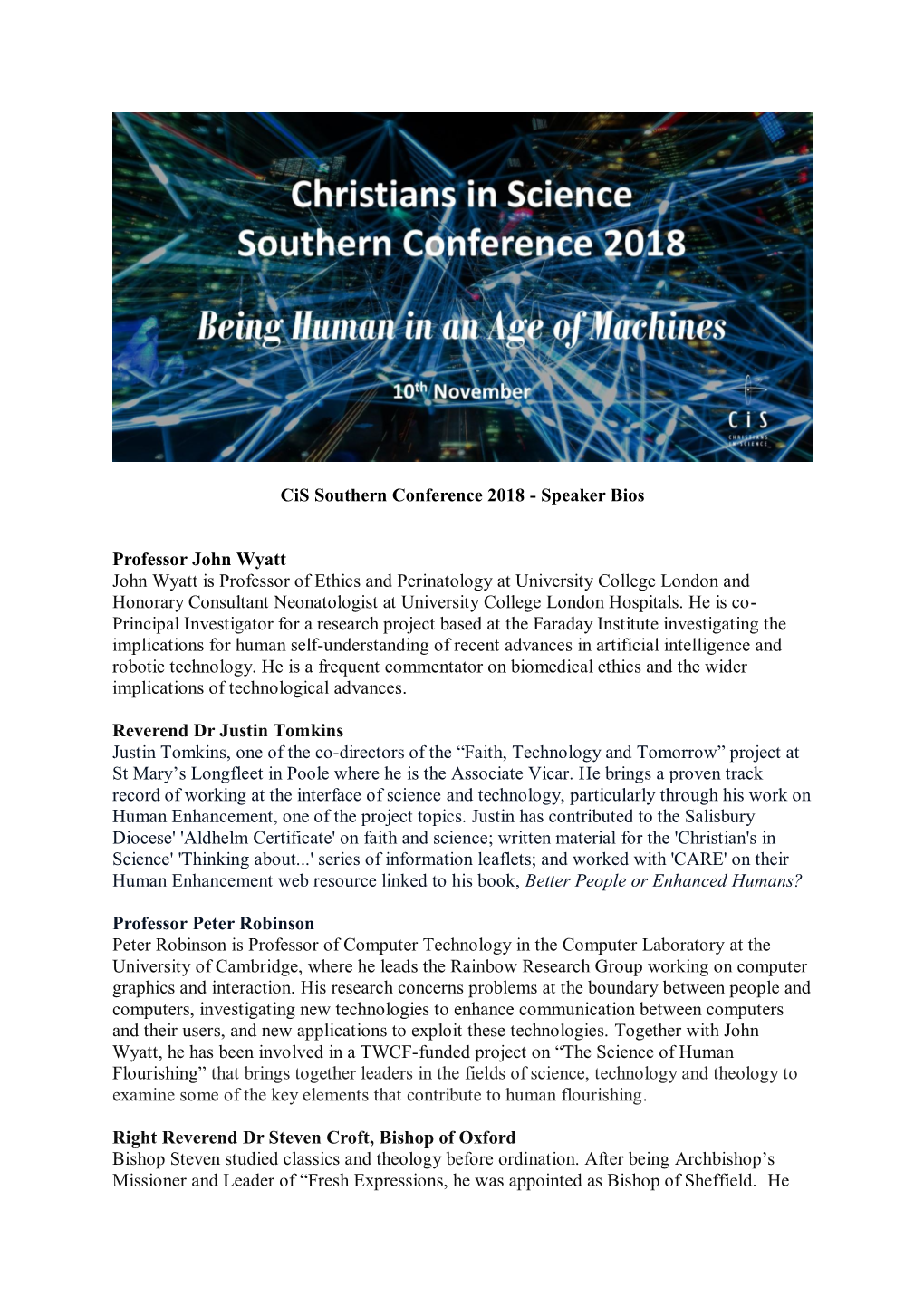 Cis Southern Conference 2018 - Speaker Bios
