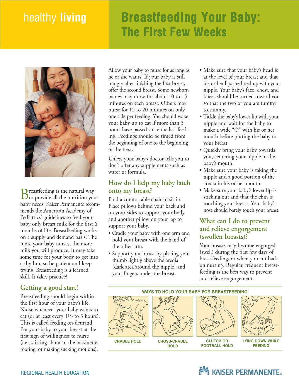 Breastfeeding Your Baby: the First Few Weeks