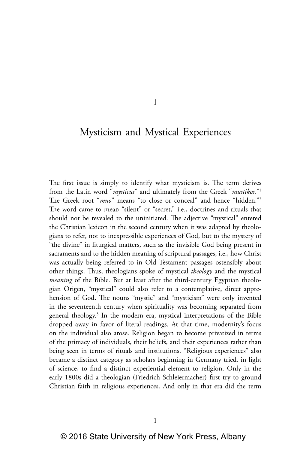 Mysticism and Mystical Experiences