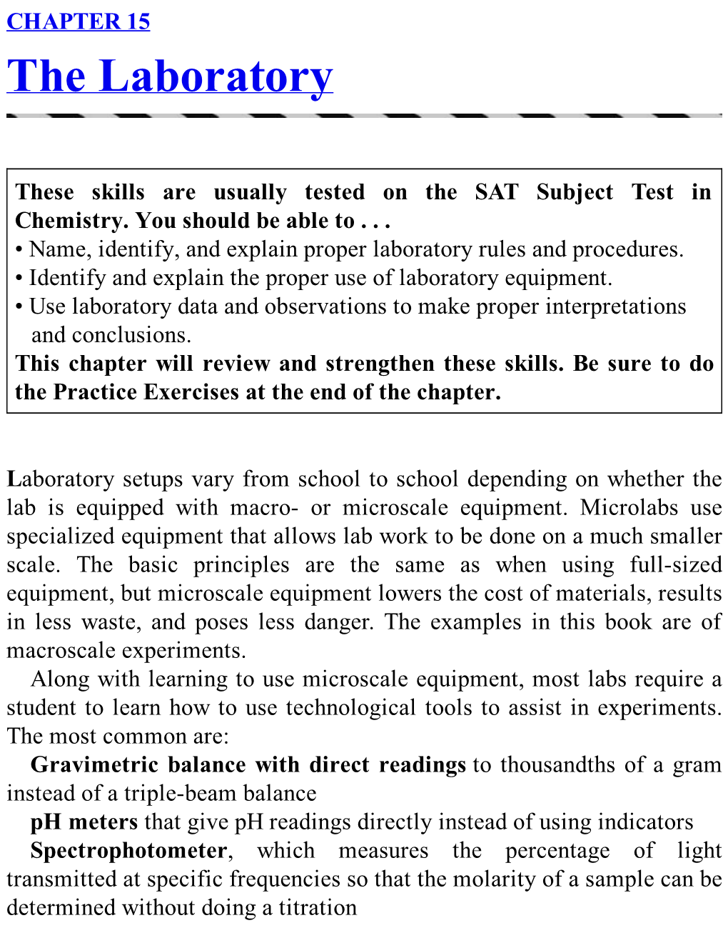 CHAPTER 15 the Laboratory