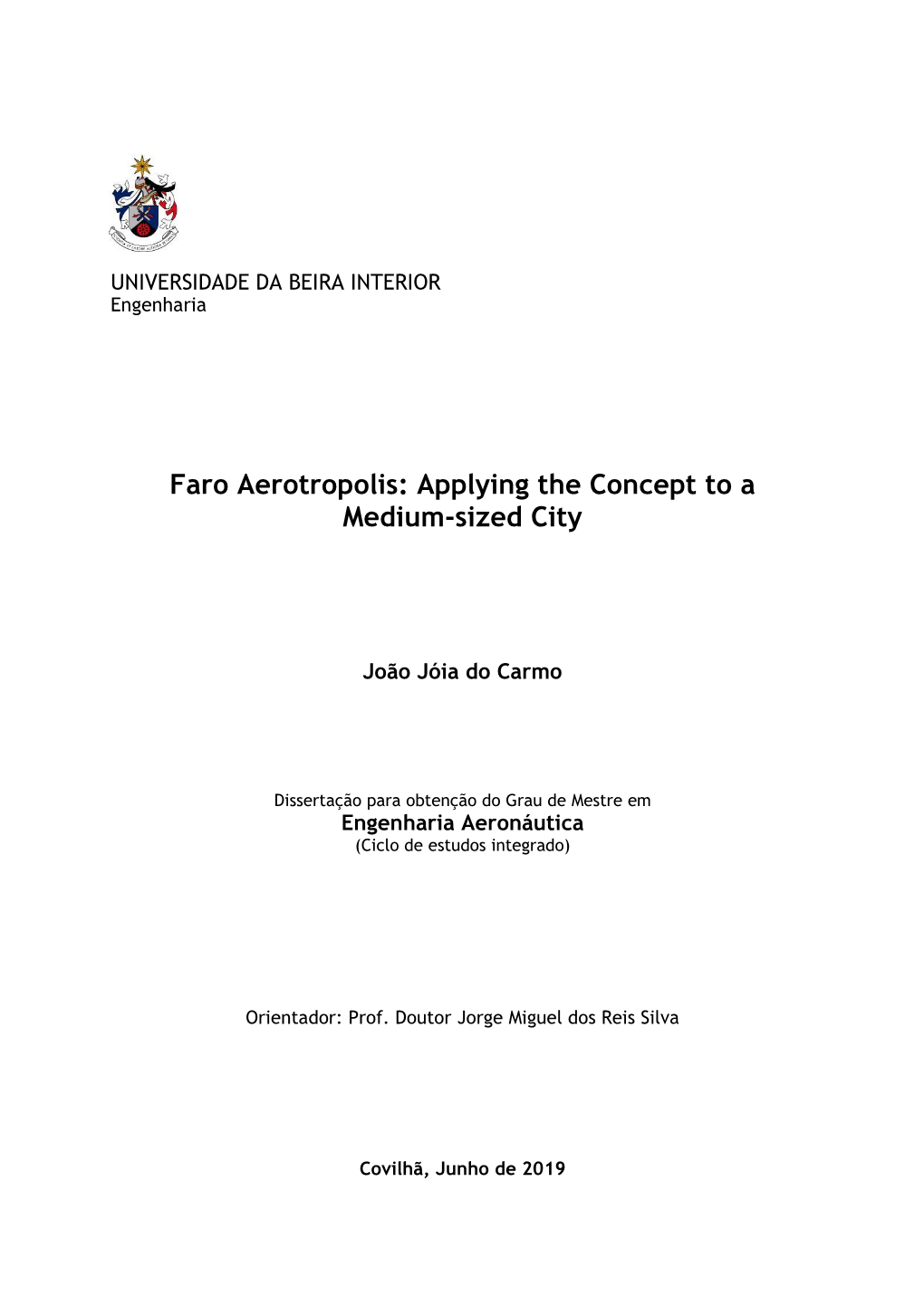 Faro Aerotropolis: Applying the Concept to a Medium-Sized City