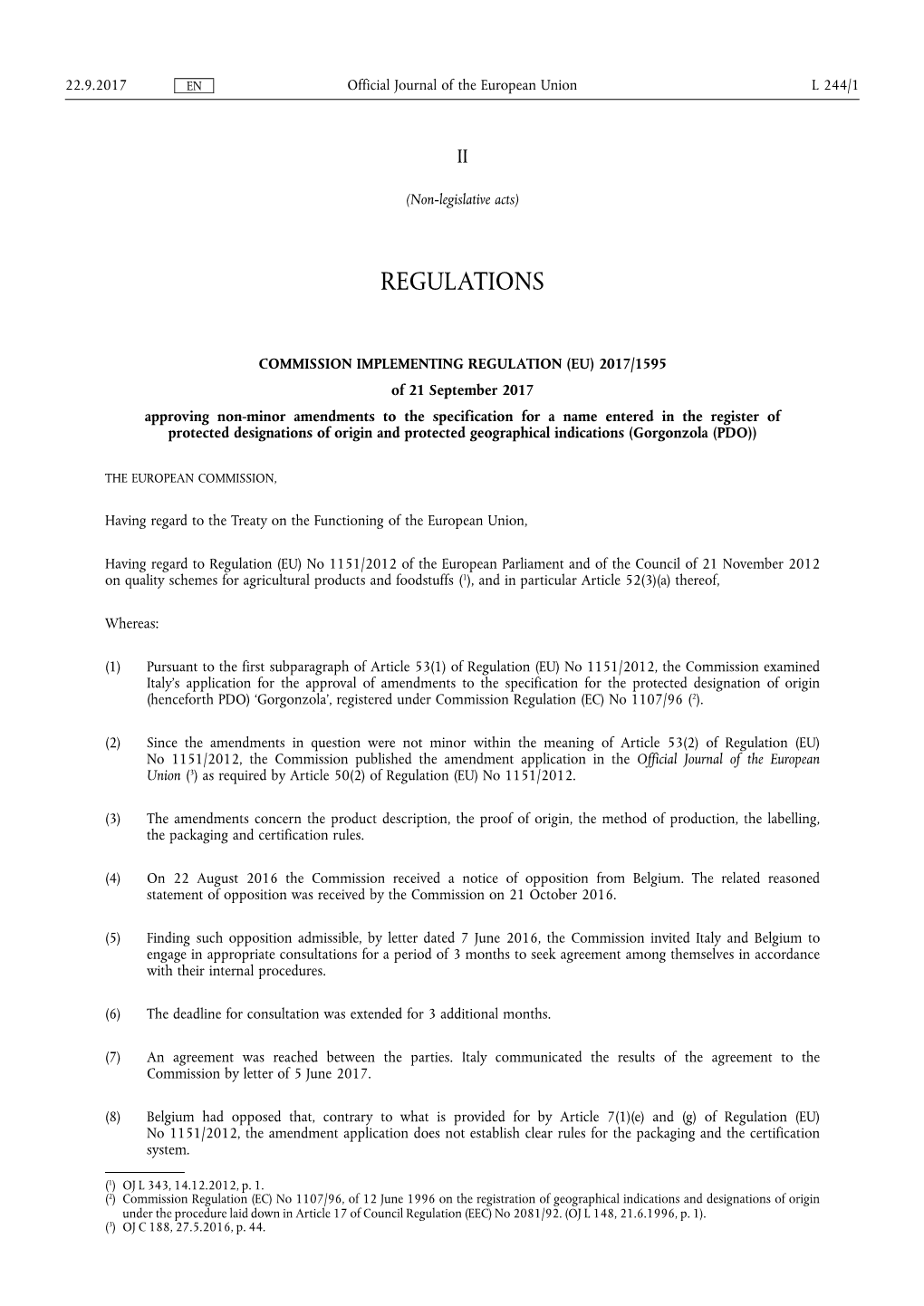 Commission Implementing Regulation (Eu) 2017/ 1595