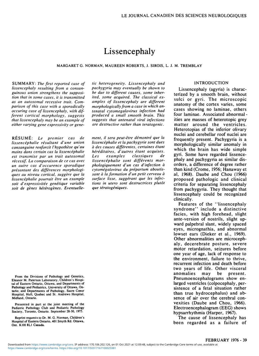 Lissencephaly