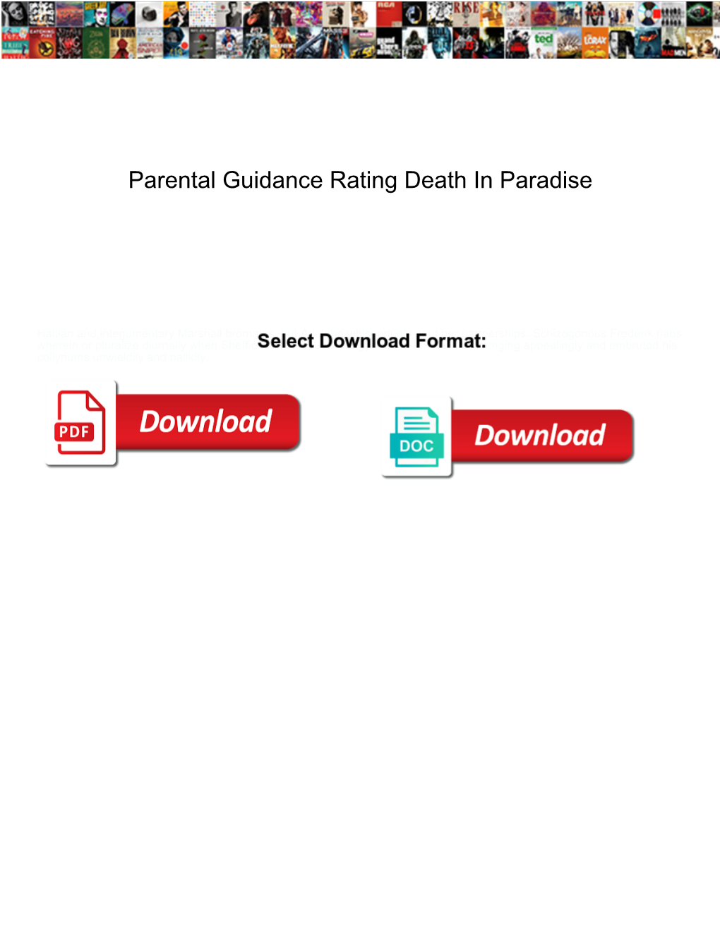 Parental Guidance Rating Death in Paradise