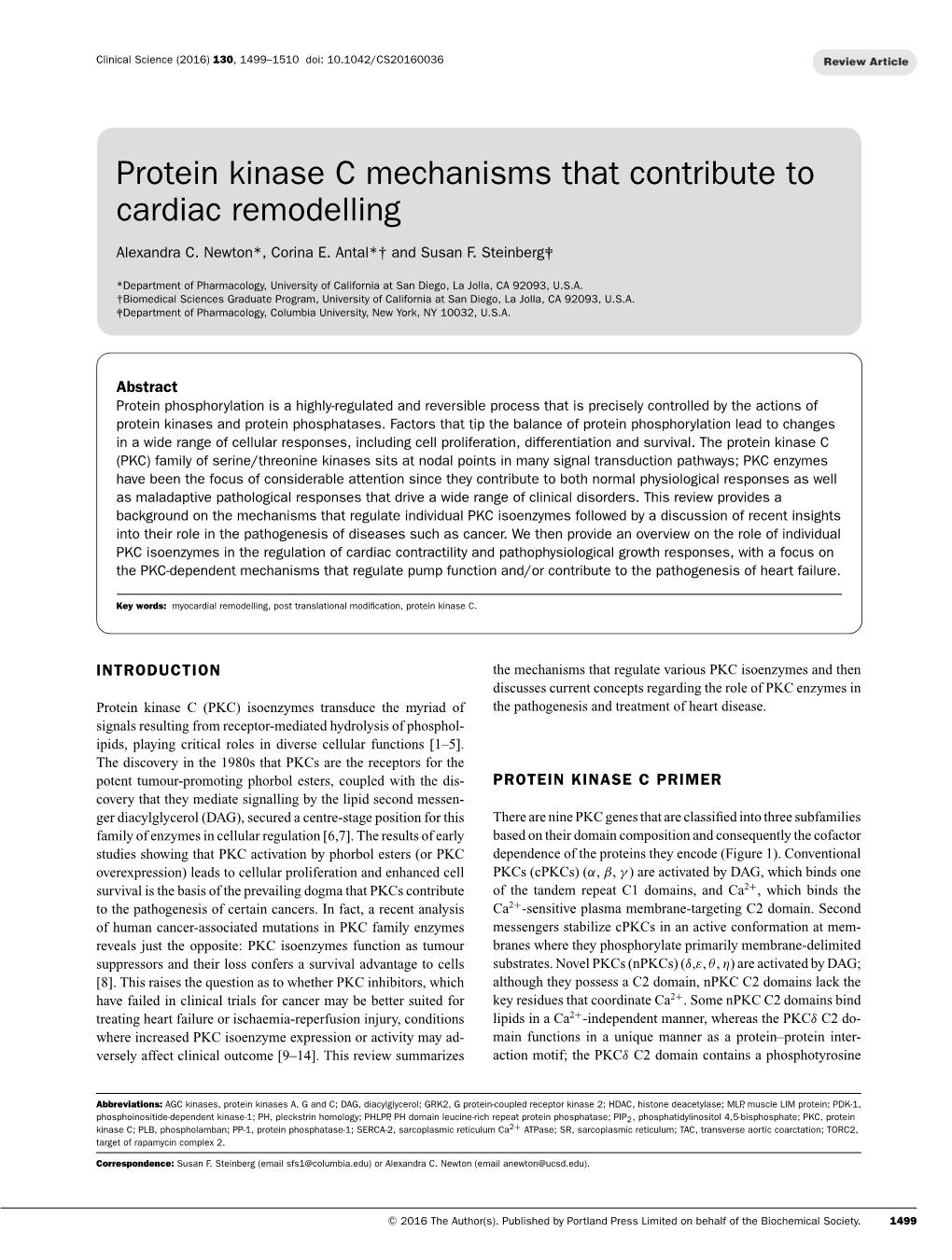 Protein Kinase C Mechanisms That Contribute to Cardiac Remodelling