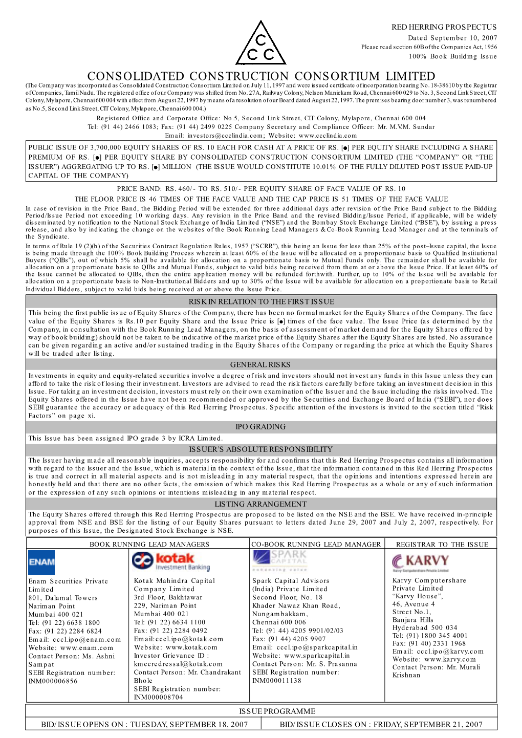 Consolidated Construction Consortium Limited