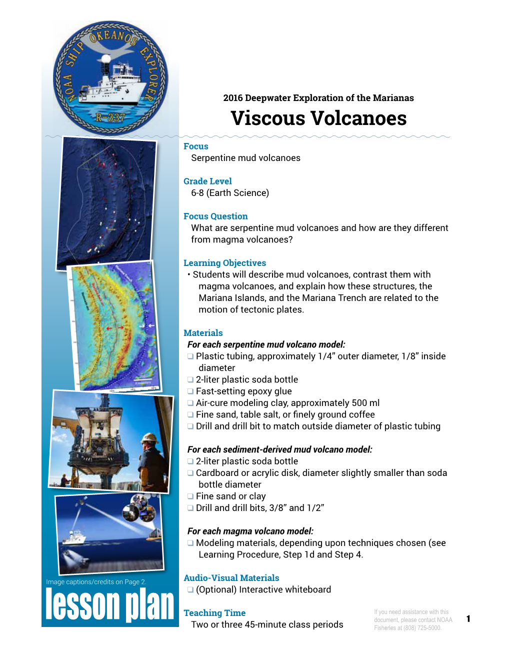 Viscous Volcanos 2016 Grades 6-8 (Earth Science)