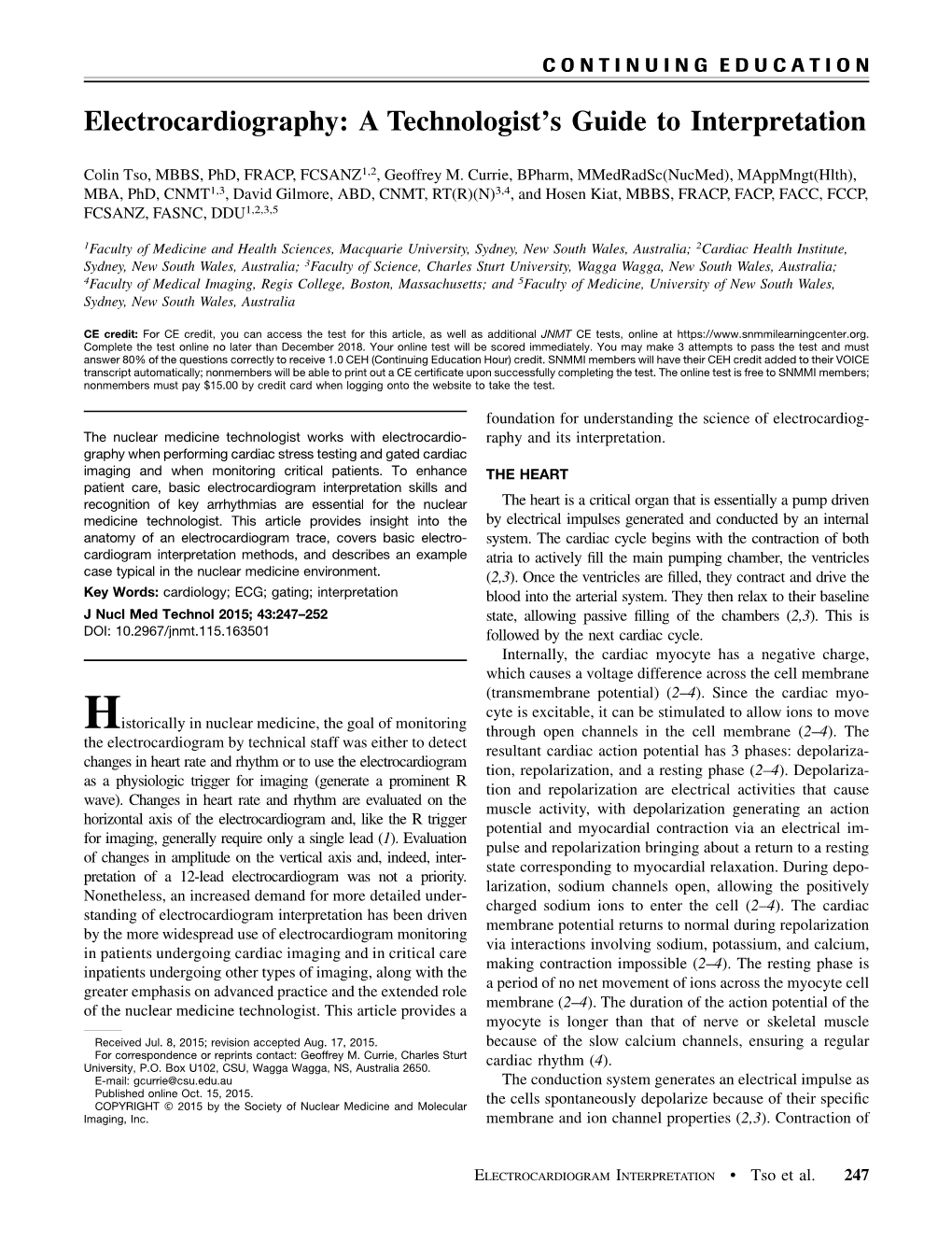 Electrocardiography: a Technologist's Guide to Interpretation