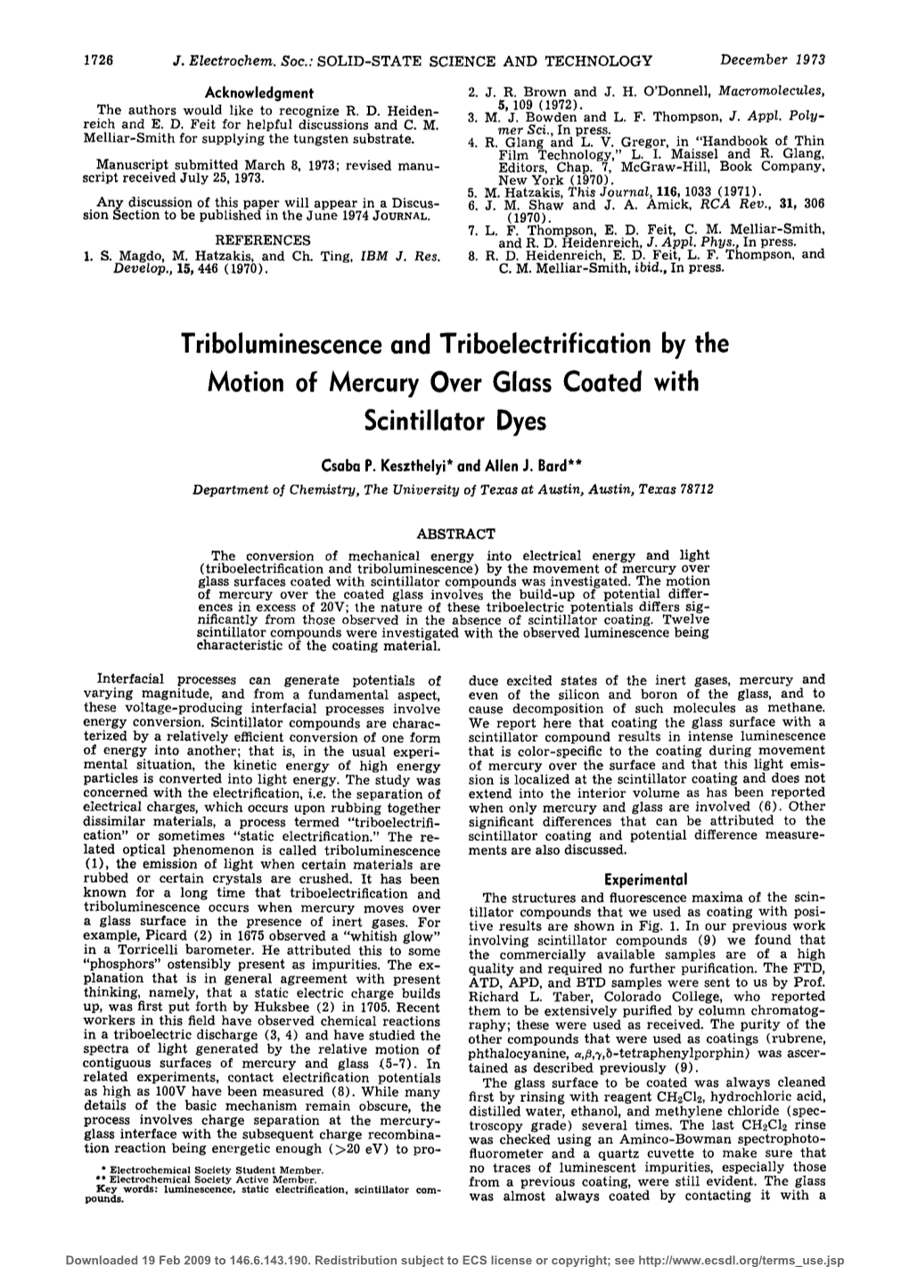 Triboluminescence and Triboelectrification by the Motion of Mercury Over Glass Coated with Scintillator Dyes