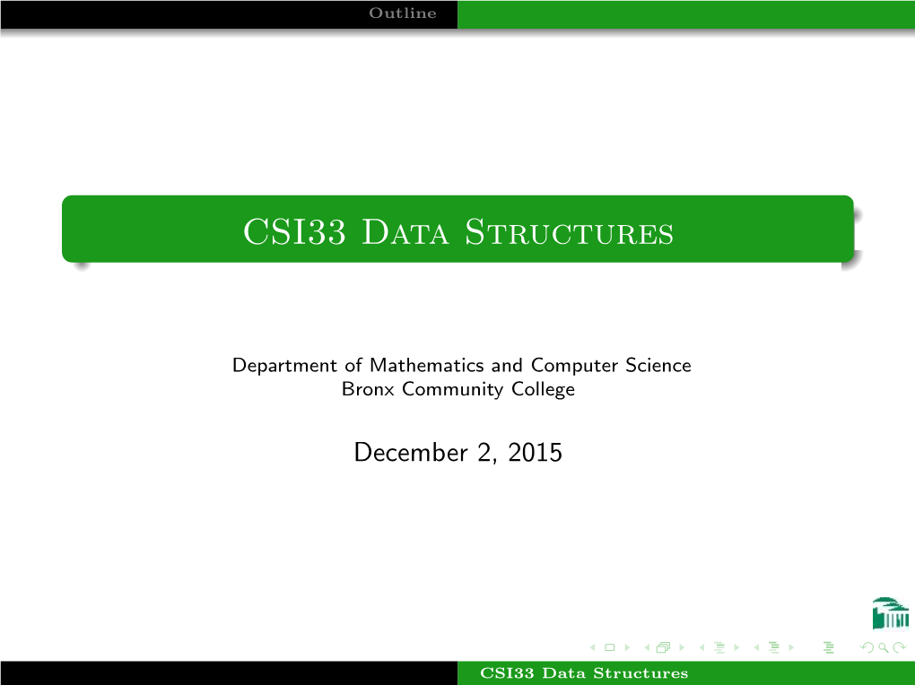 CSI33 Data Structures