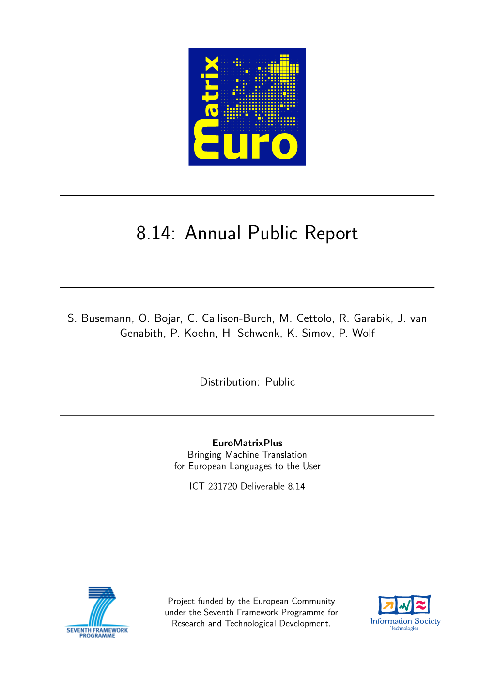 8.14: Annual Public Report