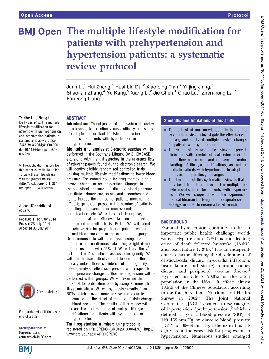 The Multiple Lifestyle Modification for Patients With