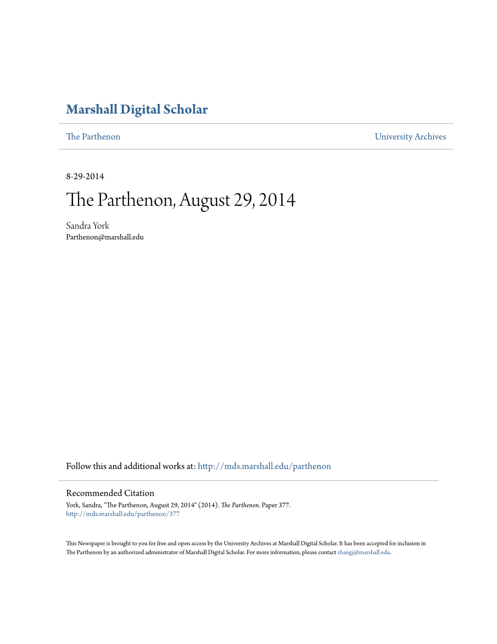 The Parthenon, August 29, 2014