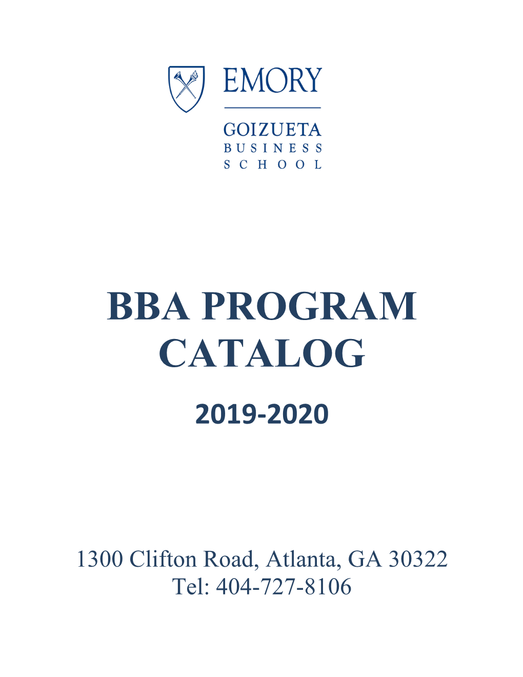 Bba Program Catalog