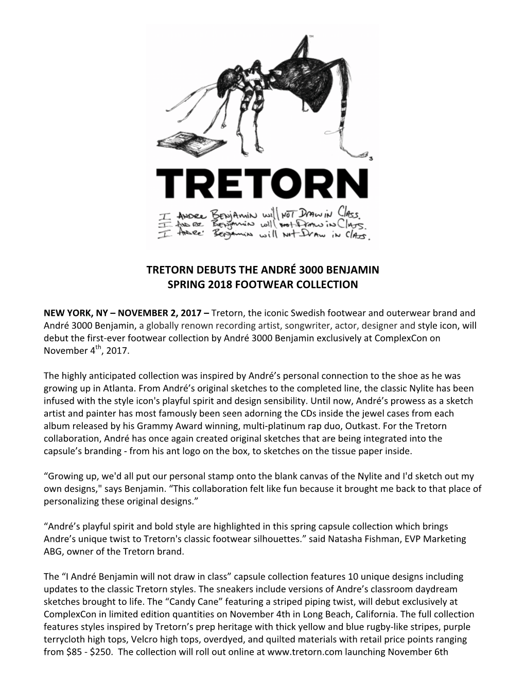 Tretorn Debuts the André 3000 Benjamin Spring 2018 Footwear Collection