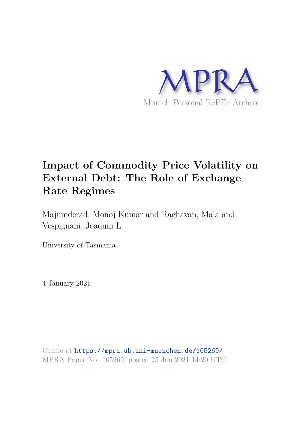 Impact of Commodity Price Volatility on External Debt: the Role of Exchange Rate Regimes