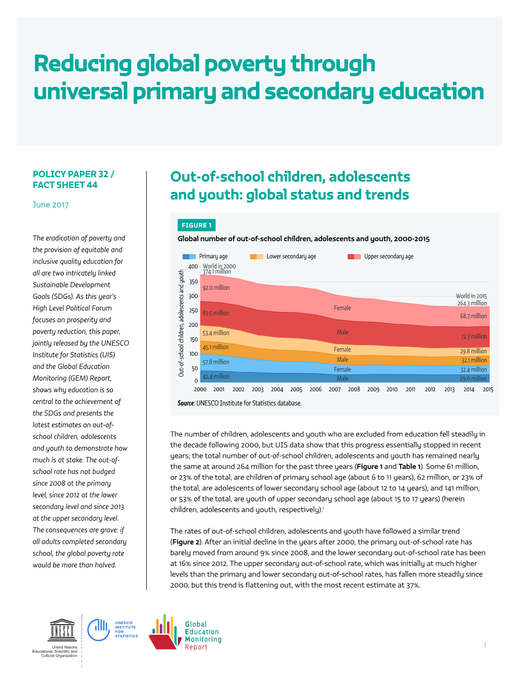Reducing Global Poverty Through Universal Primary and Secondary Education