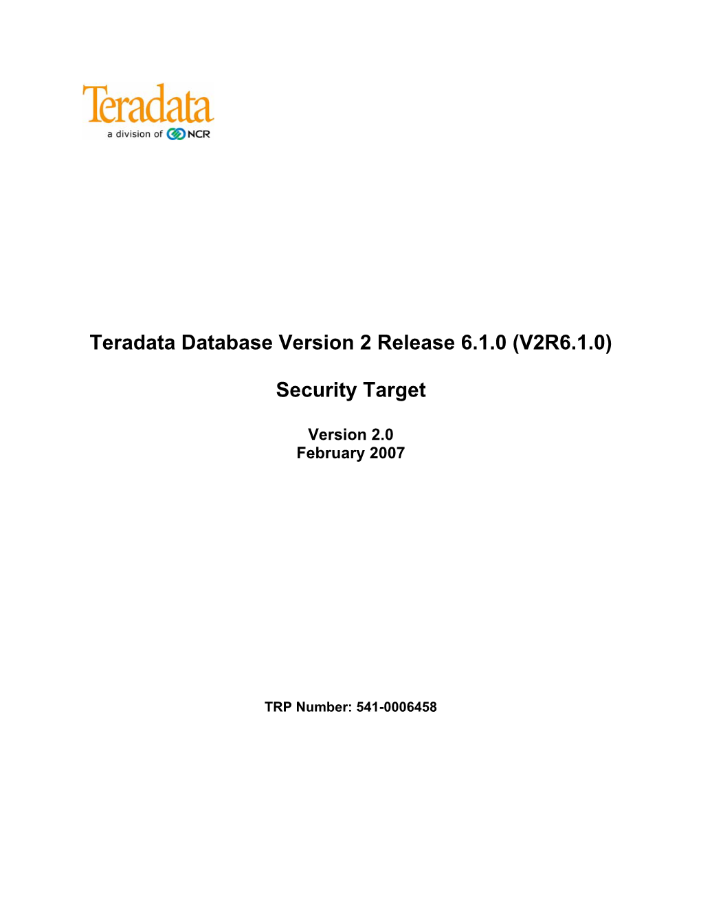 Teradata Database Security Target