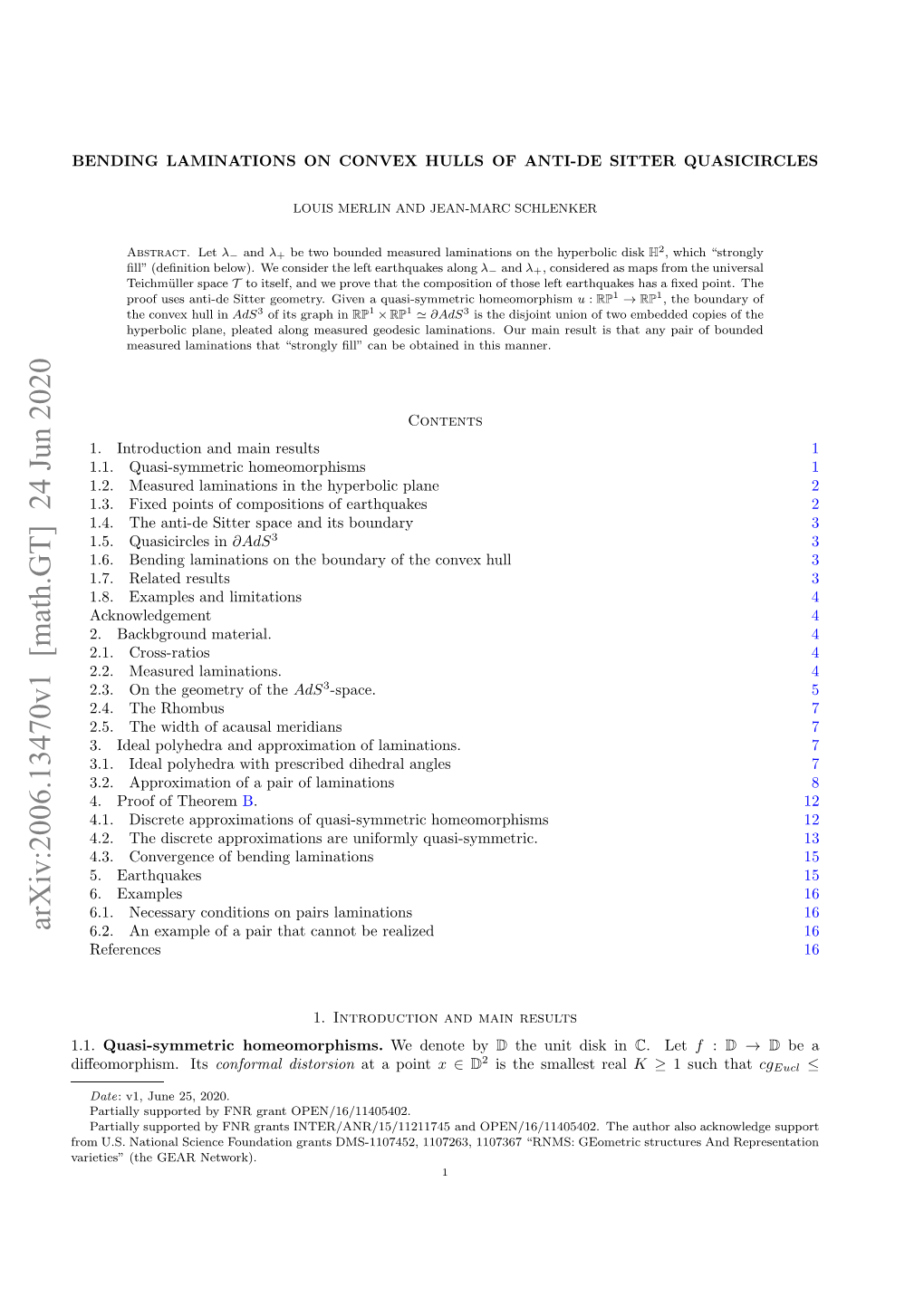 Bending Laminations on Convex Hulls of Anti-De Sitter Quasicircles 3