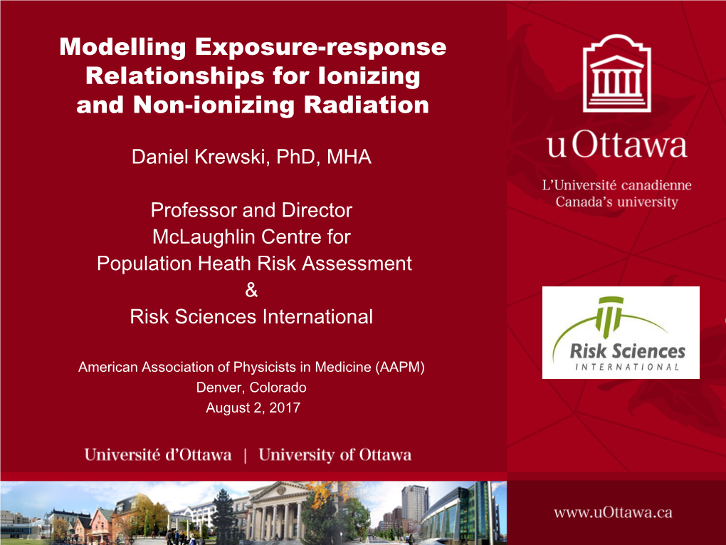 Modelling Exposure-Response Relationships for Ionizing and Non-Ionizing Radiation