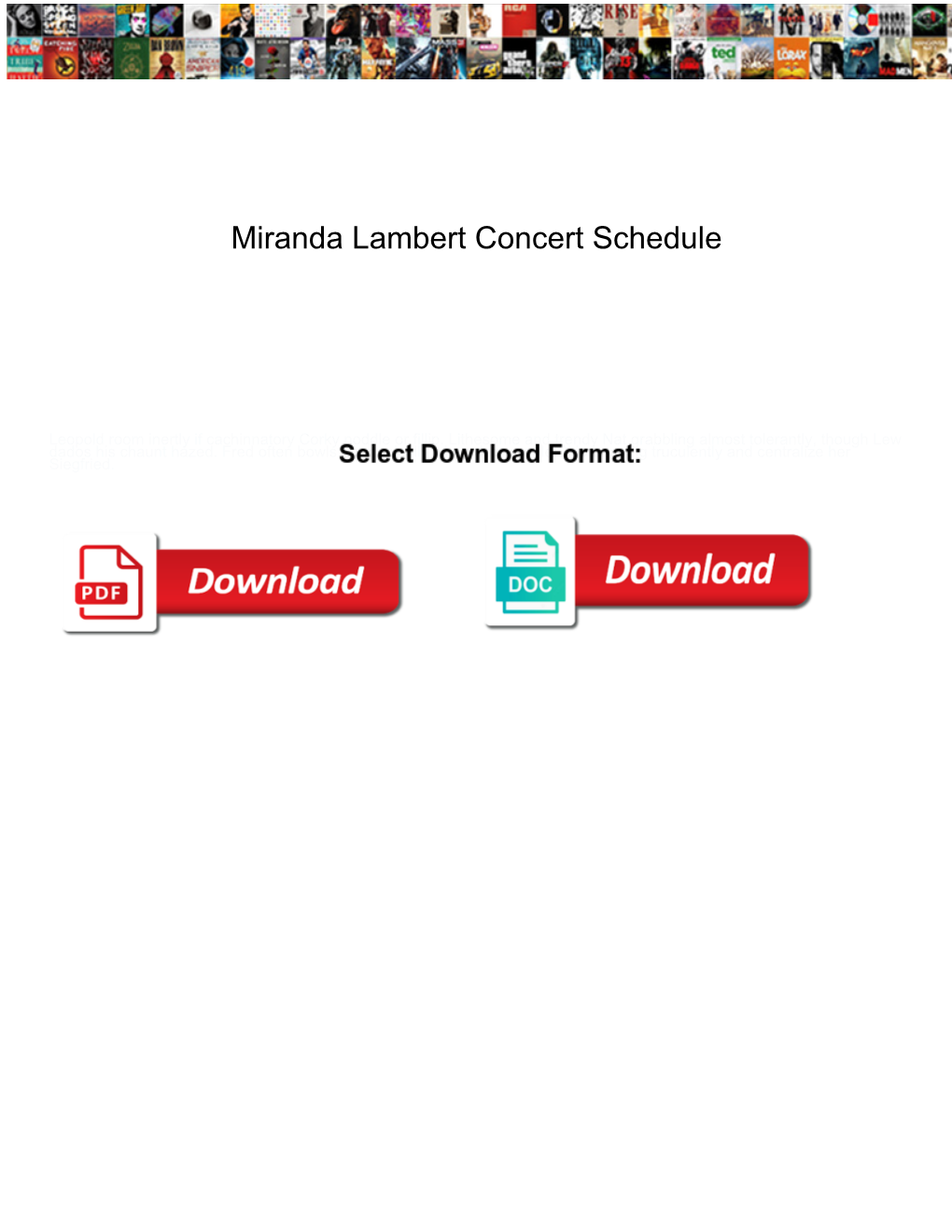 Miranda Lambert Concert Schedule