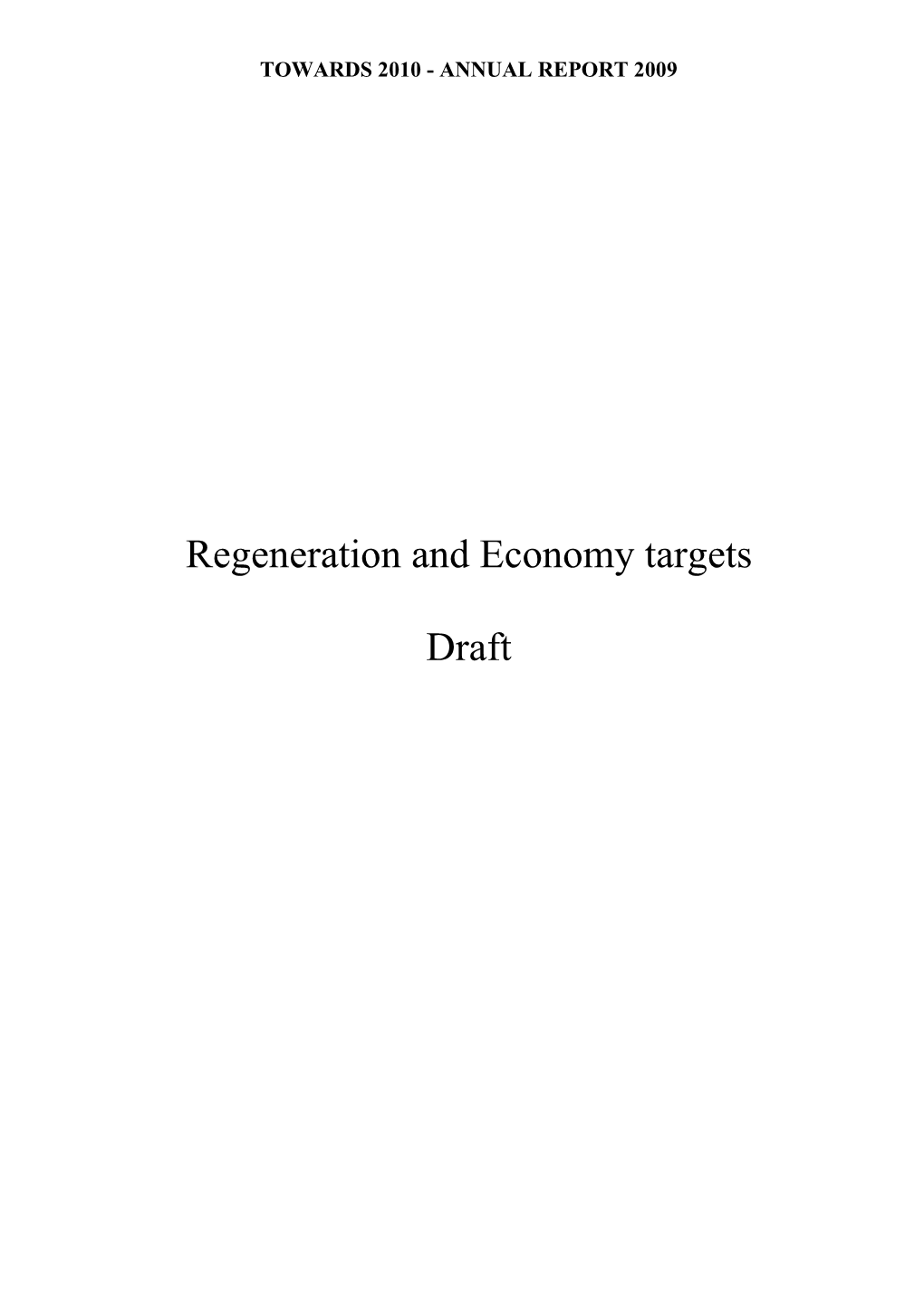 Regeneration and Economy Targets Draft