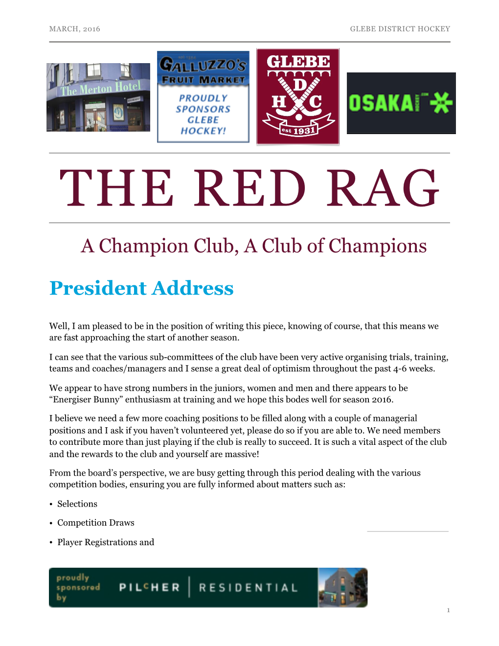 GDHC Red Rag March 2016 Copy