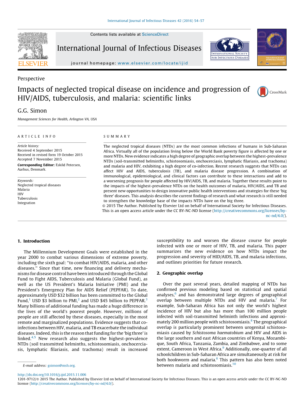 Impacts of Neglected Tropical Disease on Incidence and Progression Of